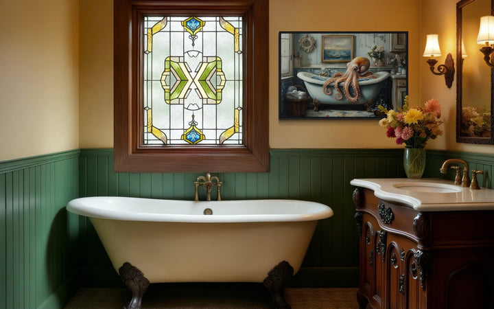 Octopus in a Bathtub Framed Canvas Wall Art