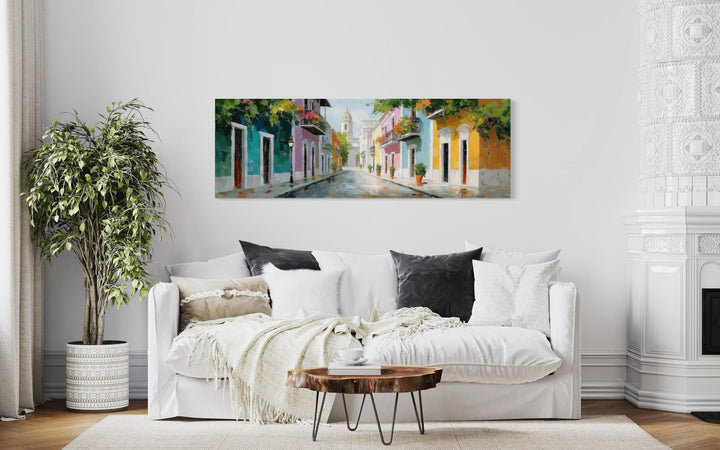 Old San Juan Street Puerto Rico Long Horizontal Wall Art