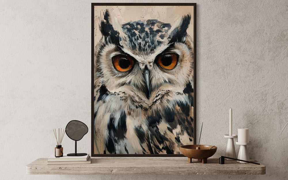 Owl Framed Canvas Wall Art