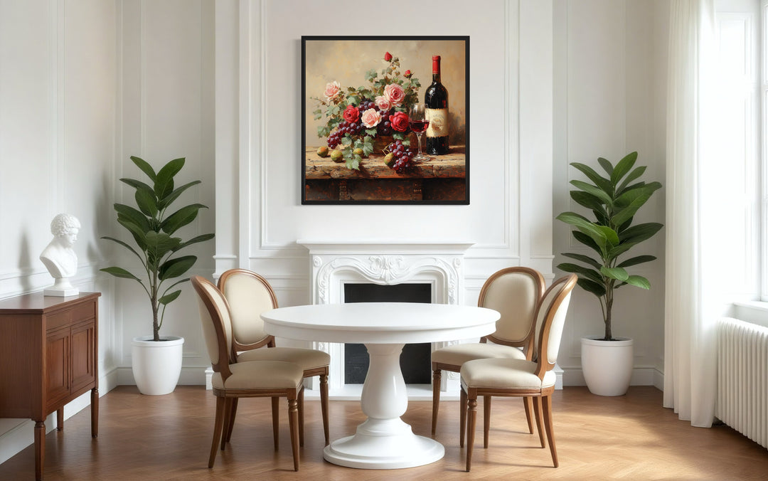 Red Wine Bottle And Glass Dining Room Wall Decor