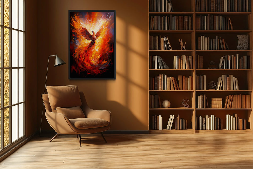 Rising Phoenix Framed Canvas Wall Art