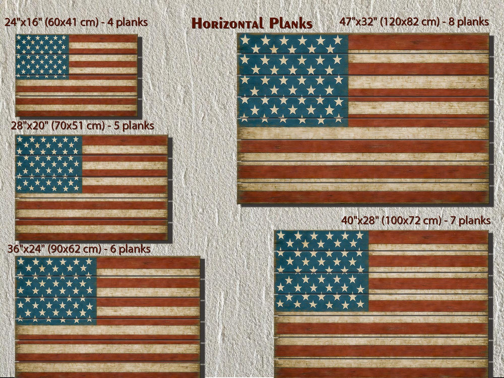 Rustic American Flag Distressed Wood Wall Art