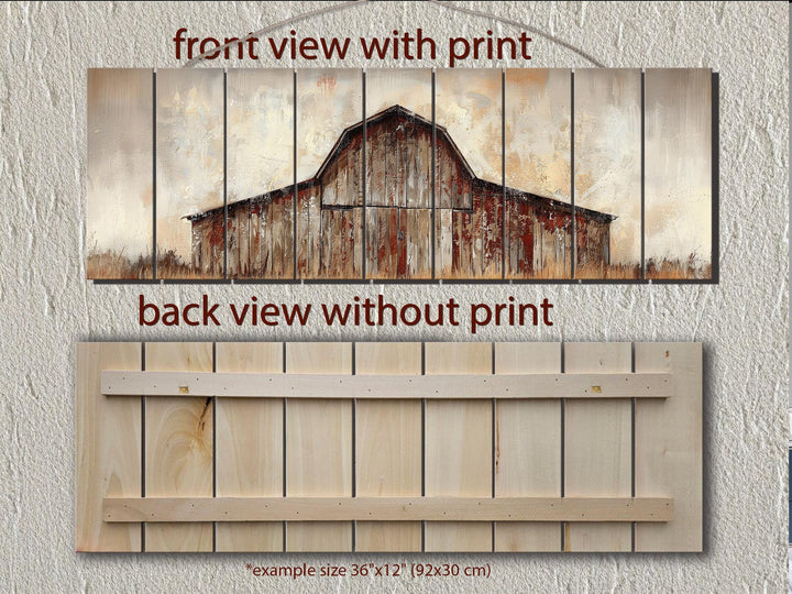 Rustic Barn Long Horizontal Distressed Wood Wall Art