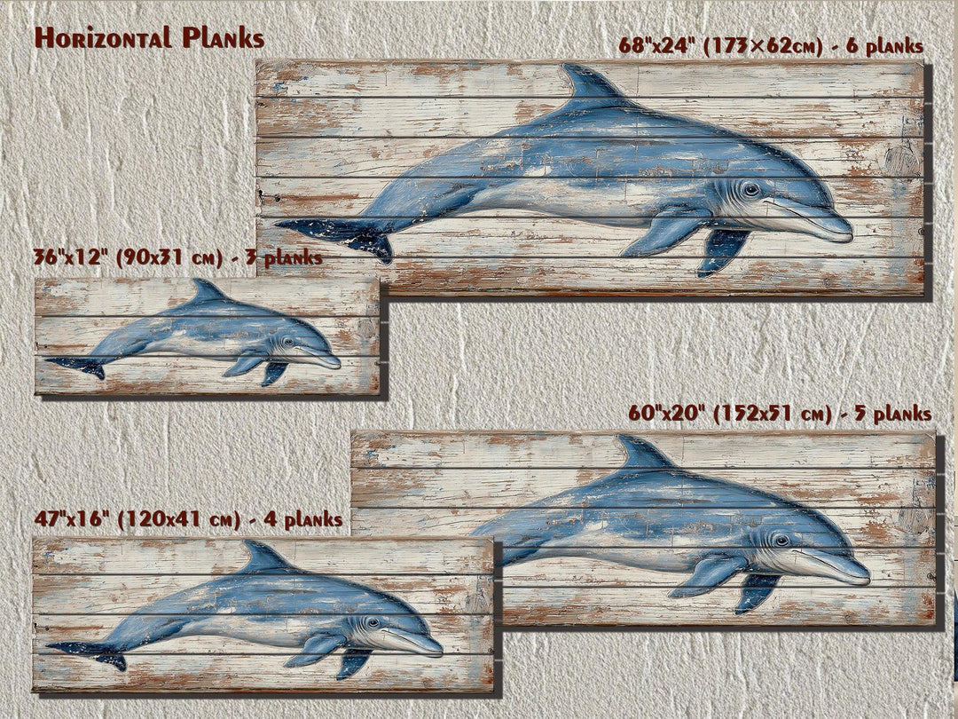 Rustic Dolphin Distressed Wood Wall Decor