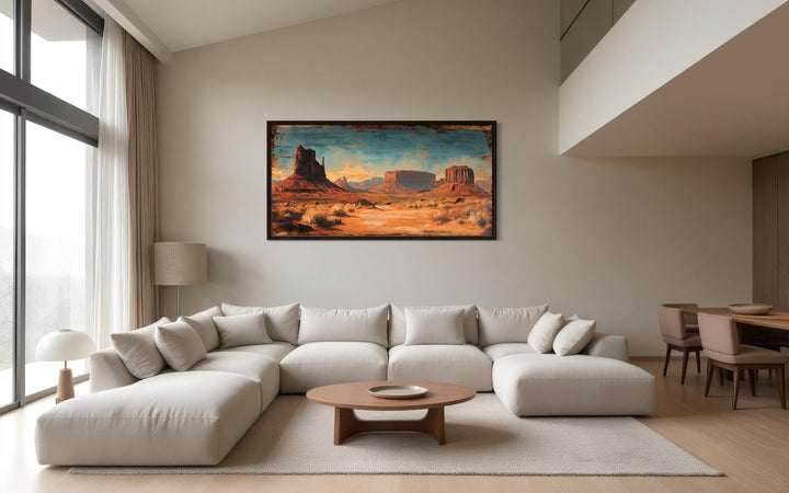 Rustic Monument Valley Framed Canvas Wall Art
