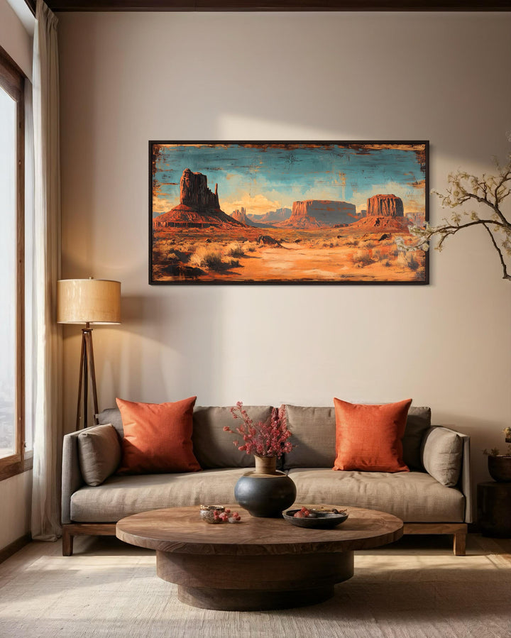 Rustic Monument Valley Framed Canvas Wall Art