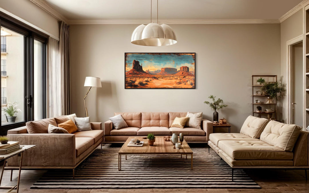 Rustic Monument Valley Framed Canvas Wall Art