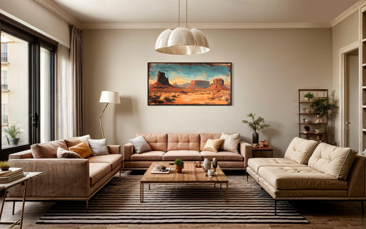 Rustic Monument Valley Framed Canvas Wall Art