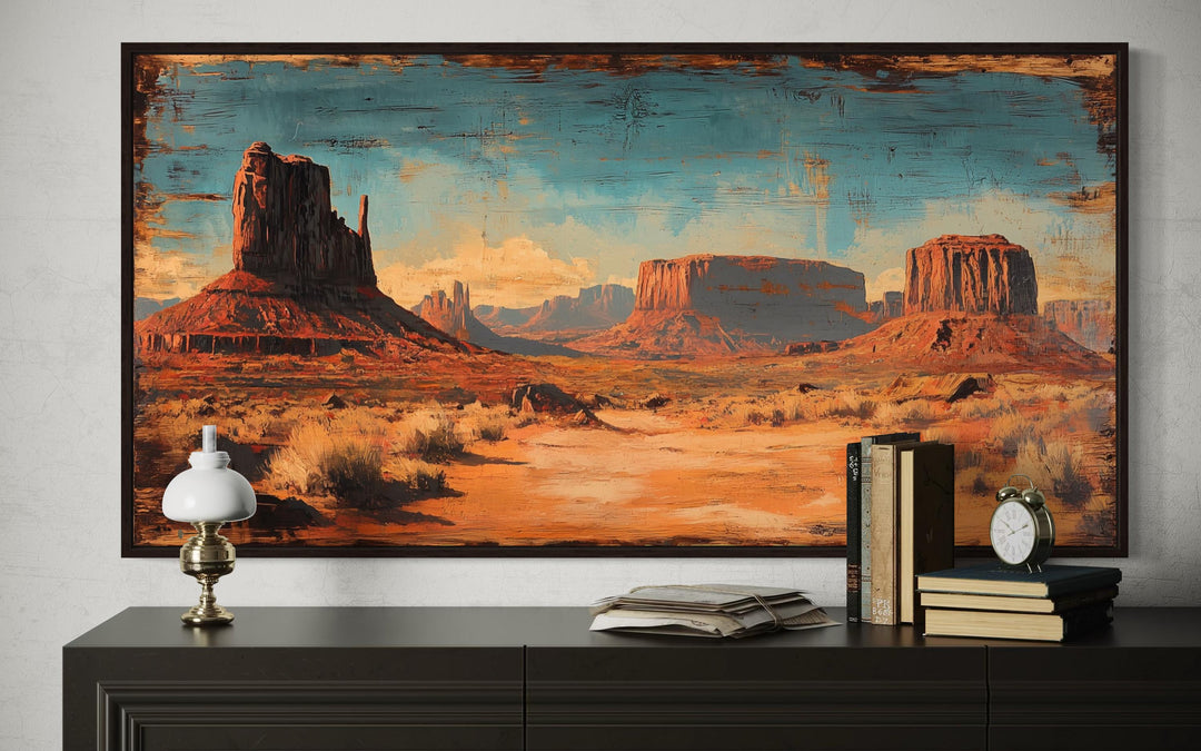 Rustic Monument Valley Framed Canvas Wall Art