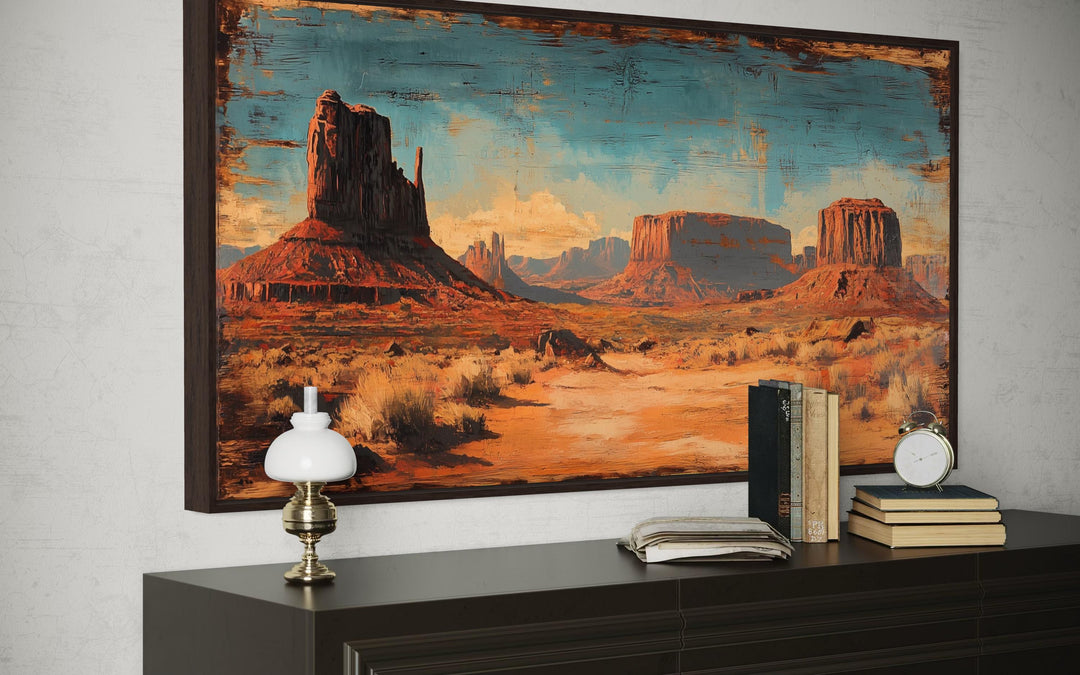 Rustic Monument Valley Framed Canvas Wall Art