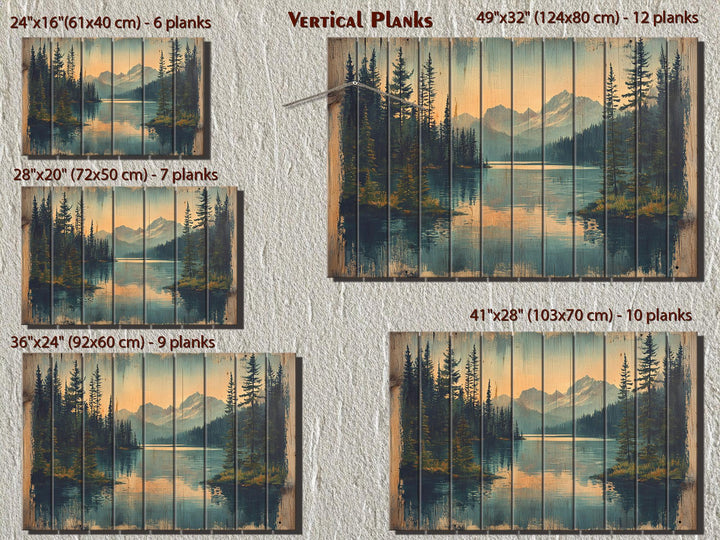 Rustic Mountain Lake Wood Sign Wall Decor For Lake House