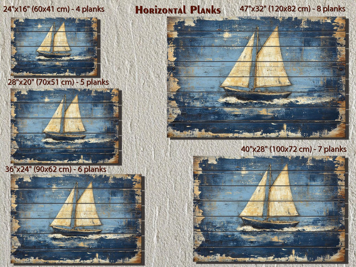Rustic Sailboat Wood Sign Wall Art For Beach House
