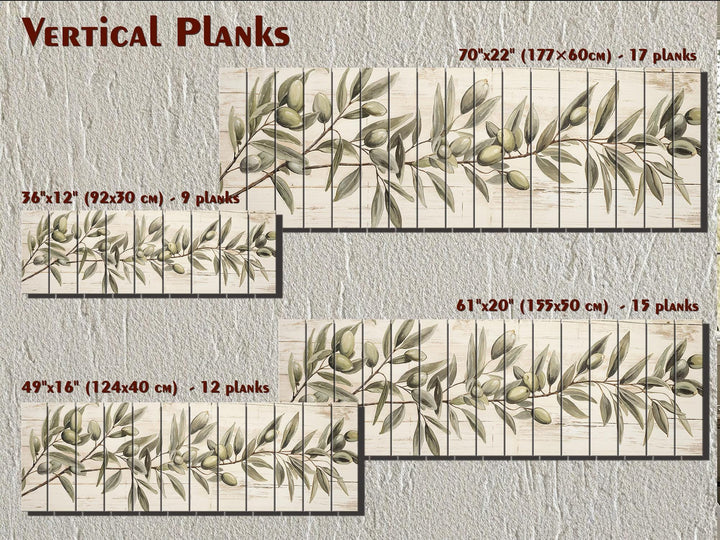 Sage Green Olive Branch Distressed Wood Wall Art