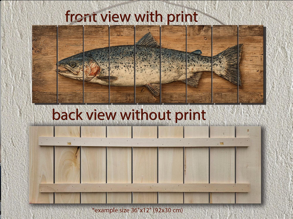 Salmon Distressed Long Narrow Wood Wall Art