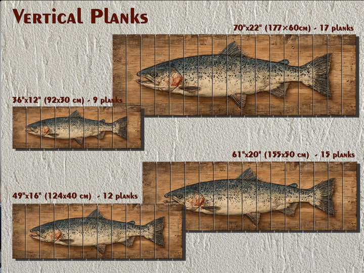Salmon Distressed Long Narrow Wood Wall Art