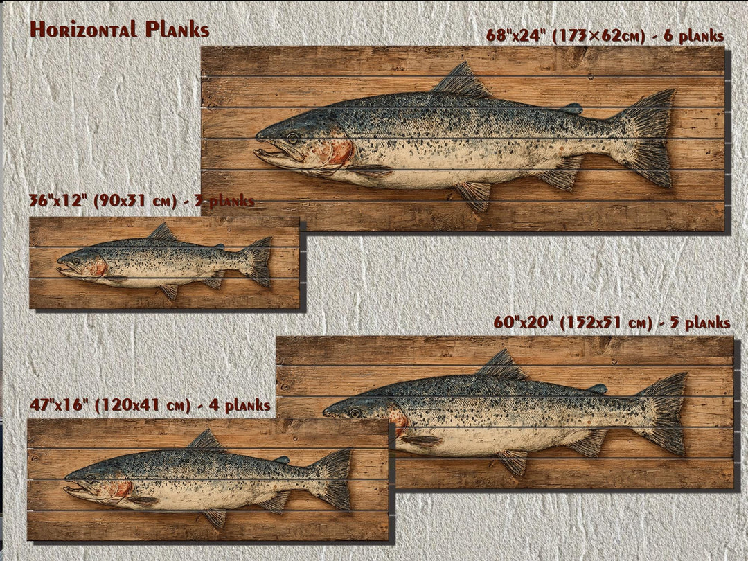Salmon Distressed Long Narrow Wood Wall Art