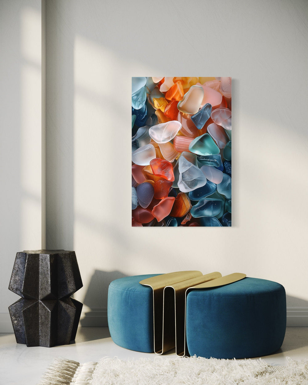 Sea Glass Painting Coastal Wall Art For Bathroom or Beach House