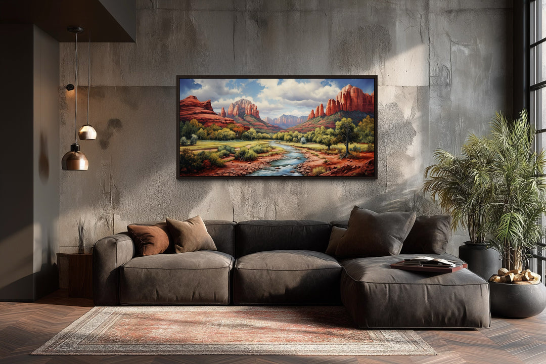 Sedona Arizona Red Rock State Park Southwestern Framed Canvas Wall Art