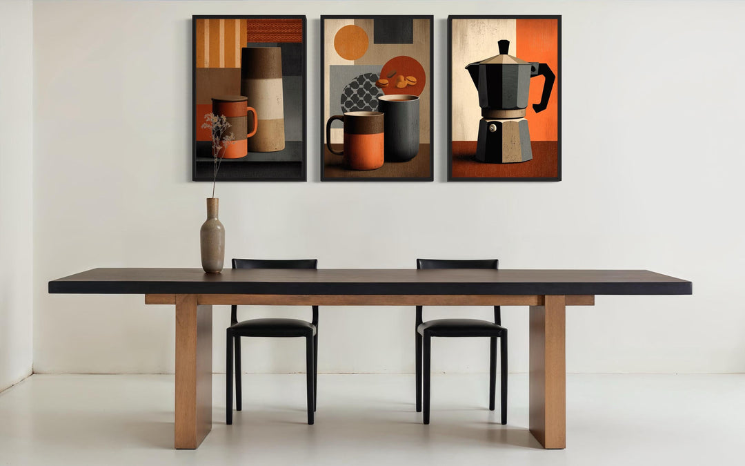 Set of 3 Mid Century Modern Coffee Prints Wall Art