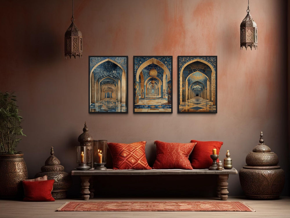 Set of 3 Persian Architecture Islamic Wall Art Prints