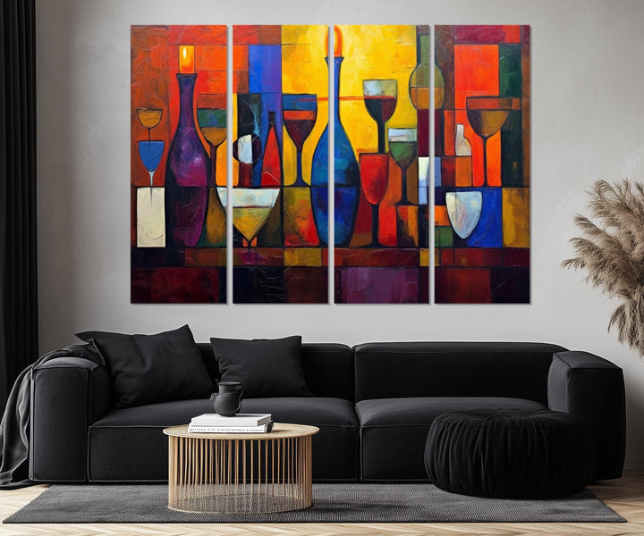 Set of 5 Panel Modern Abstract Dining Room Wall Art