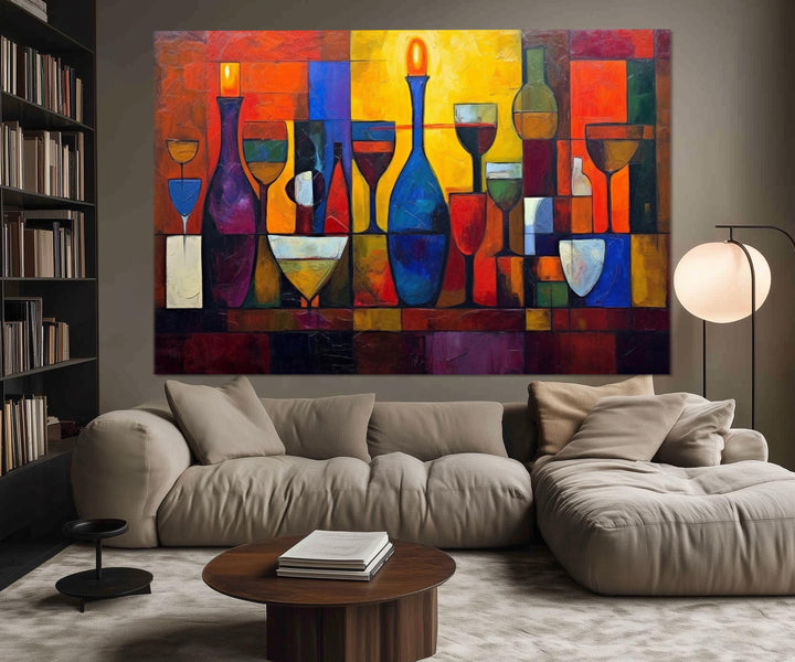 Set of 5 Panel Modern Abstract Dining Room Wall Art
