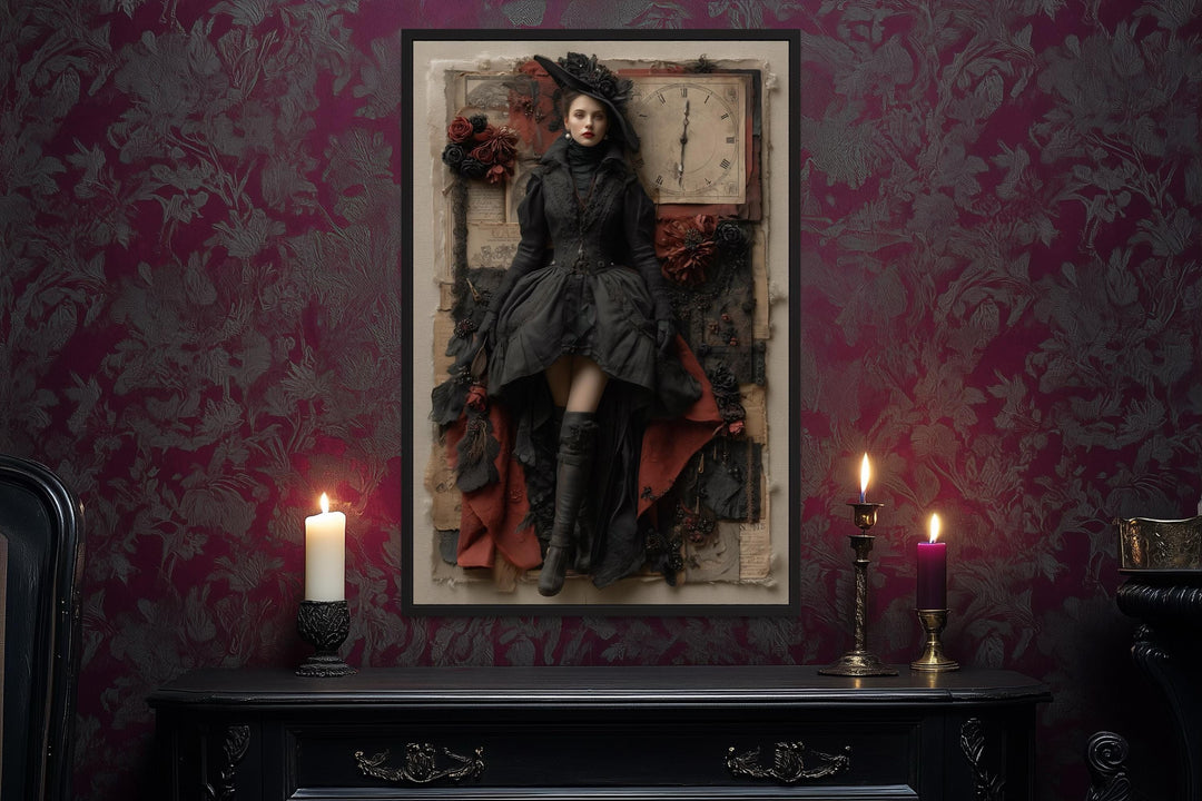 Sexy Witch Gothic Canvas Wall Art
