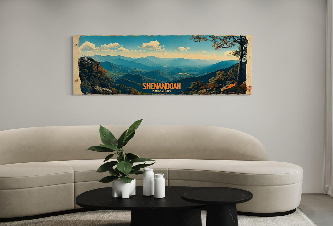 Shenandoah National Park Long Horizontal Framed Canvas Wall Art
