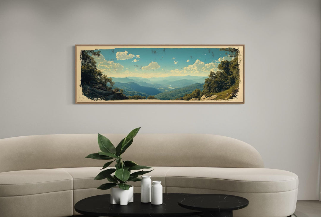 Shenandoah National Park Long Horizontal Framed Canvas Wall Art