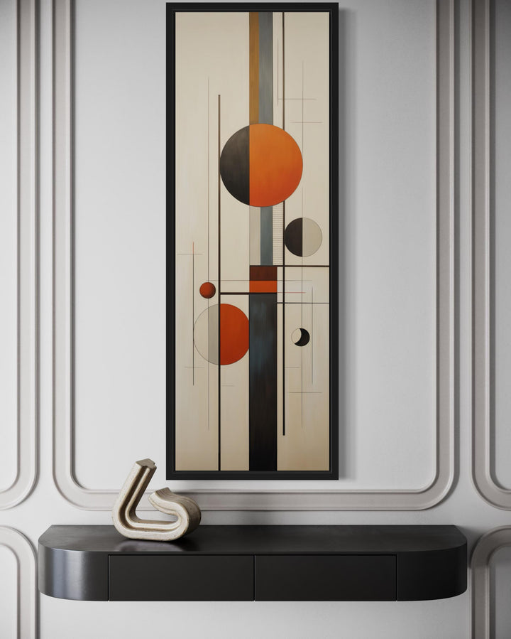 Tall Vertical Abstract Geometric Mid Century Modern Wall Art