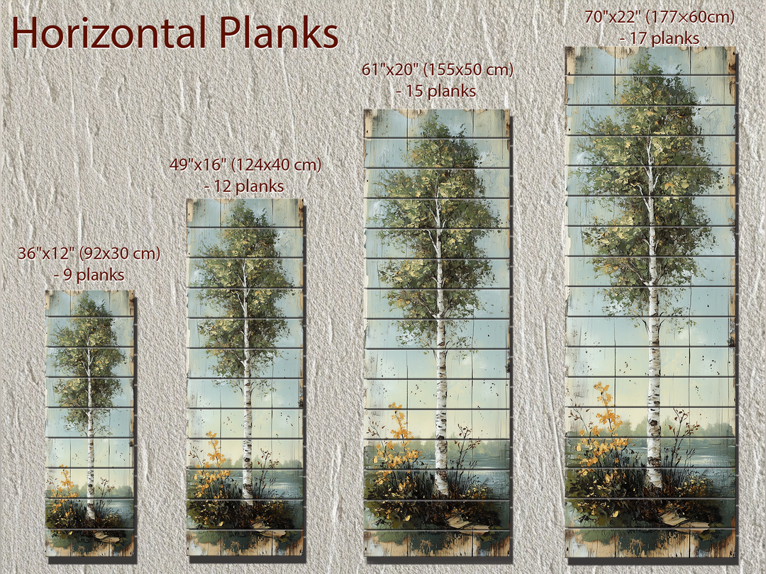 Tall Vertical Wall Art Birch Tree Real Wood Wall Decor