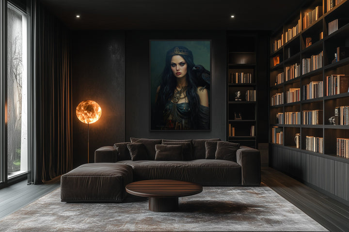 The Morrigan Warrior-Queen Celtic Goddess Framed Canvas Wall Art