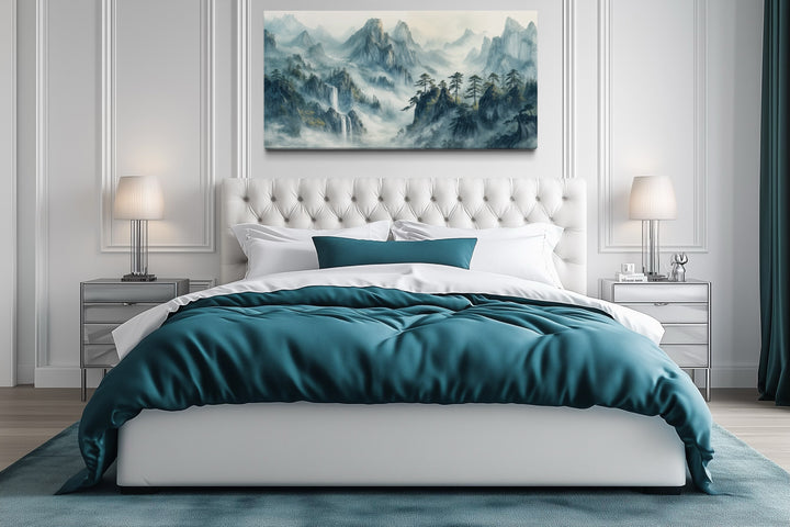 Traditional Chinese Mountain Landscape In Shan Shui Hua Style Framed Canvas Wall Art
