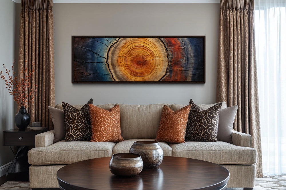 Tree Ring Long Horizontal Canvas Wall Art