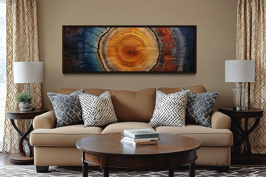 Tree Ring Long Horizontal Canvas Wall Art