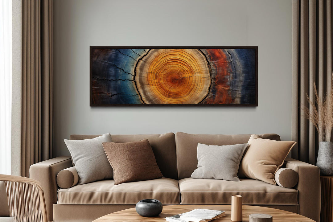 Tree Ring Long Horizontal Canvas Wall Art