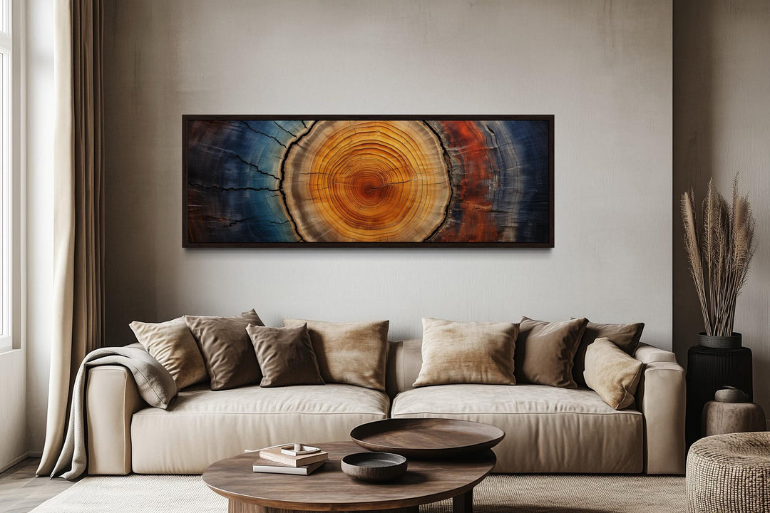 Tree Ring Long Horizontal Canvas Wall Art