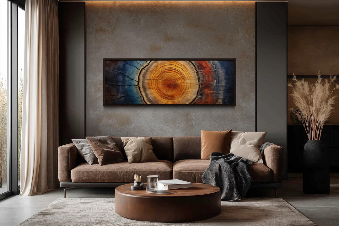 Tree Ring Long Horizontal Canvas Wall Art