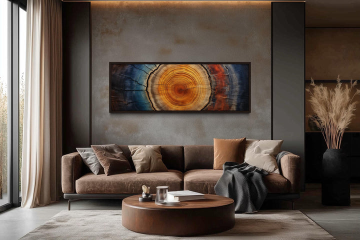 Tree Ring Long Horizontal Canvas Wall Art