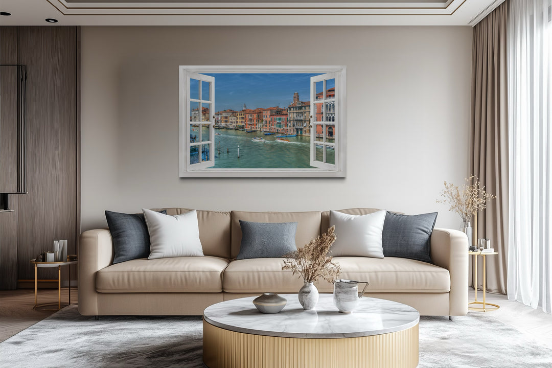 Venice Italy Grand Canal Fake Window Wall Art