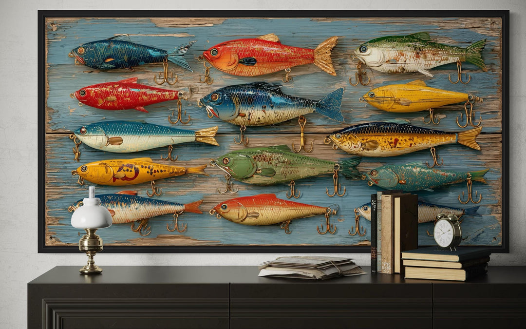 Vintage Fishing Lures Canvas Wall Art