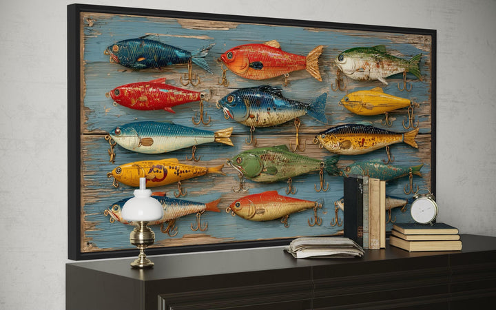Vintage Fishing Lures Canvas Wall Art