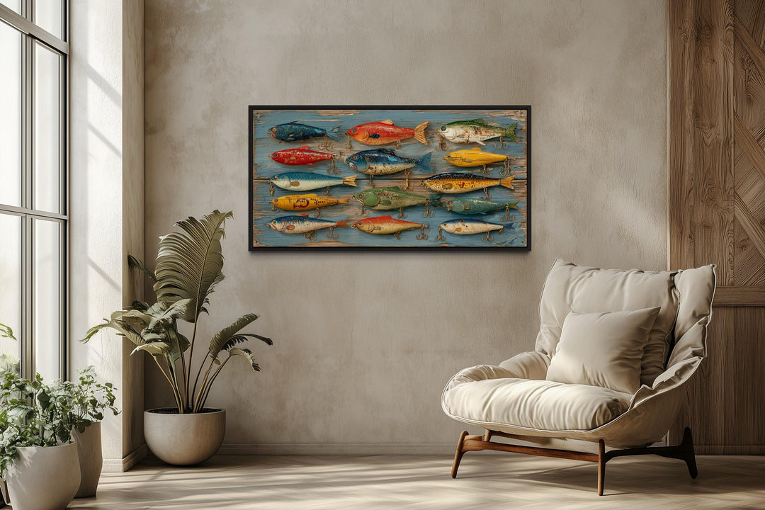Vintage Fishing Lures Canvas Wall Art