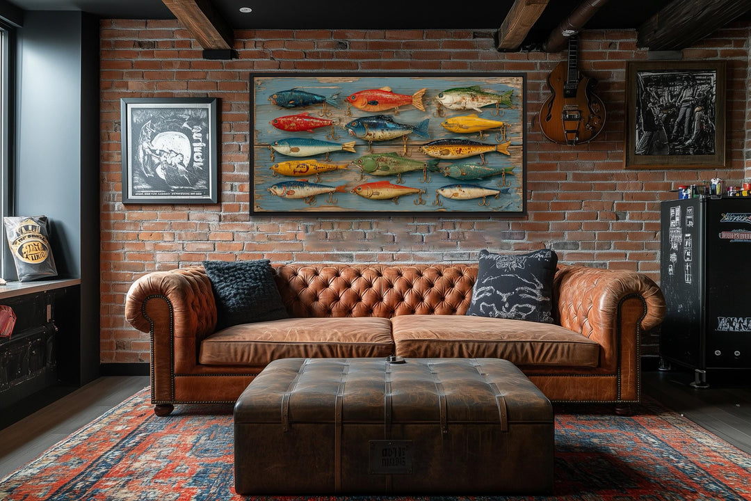 Vintage Fishing Lures Canvas Wall Art