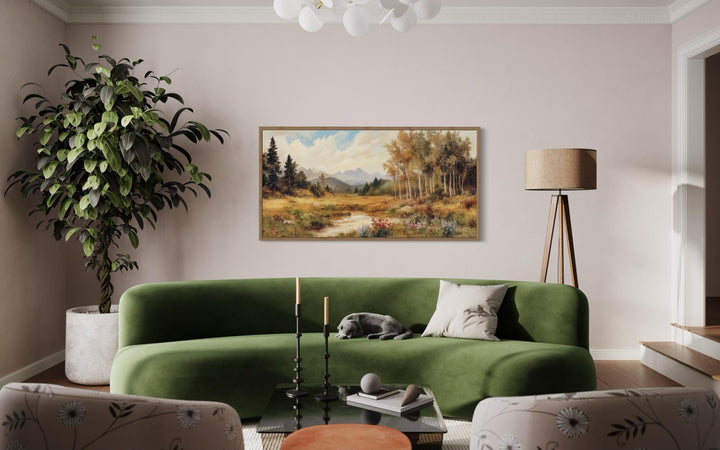 Vintage Pastoral Nature Landscape Framed Canvas Wall Art