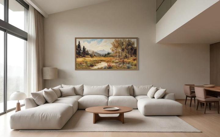 Vintage Pastoral Nature Landscape Framed Canvas Wall Art