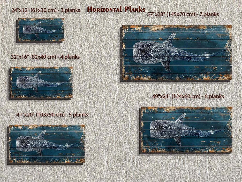 Whale Shark Distressed Wood Wall Art