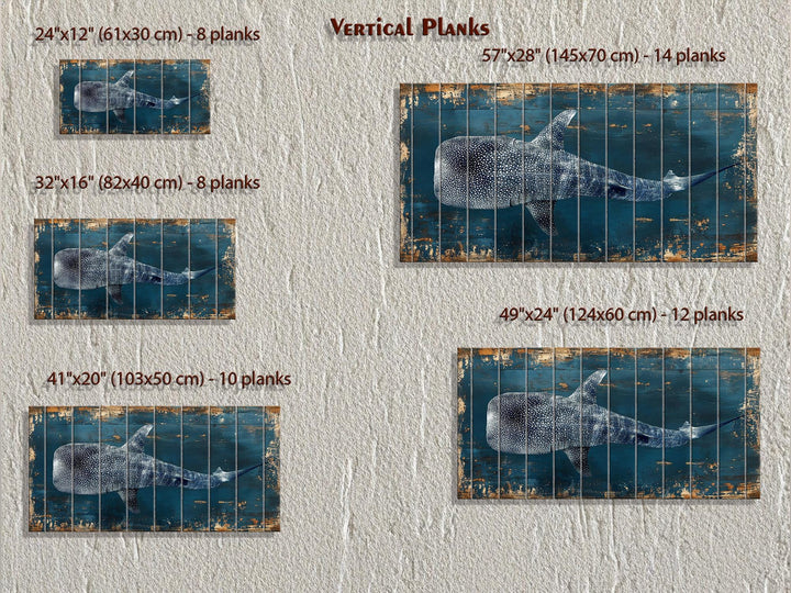Whale Shark Distressed Wood Wall Art