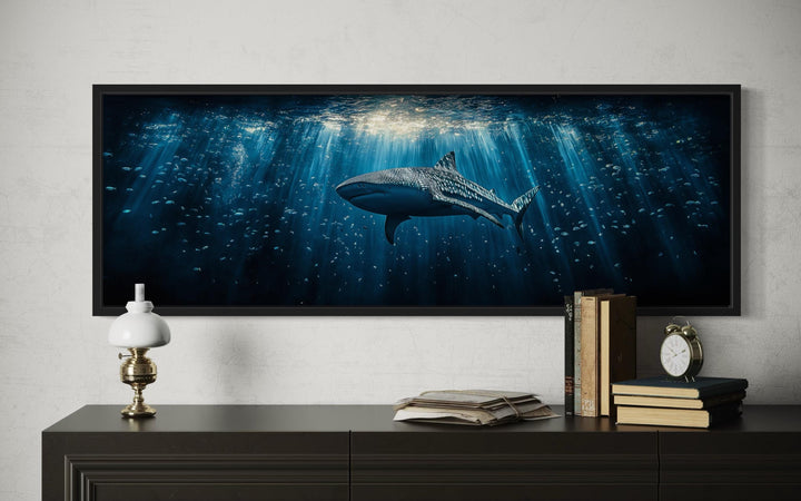 Whale Shark Long Horizontal Underwater Canvas Wall Art