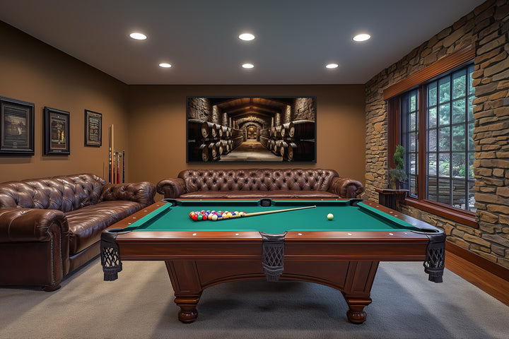 Whiskey Cellar Vintage Painting Framed Bar Canvas Wall Art